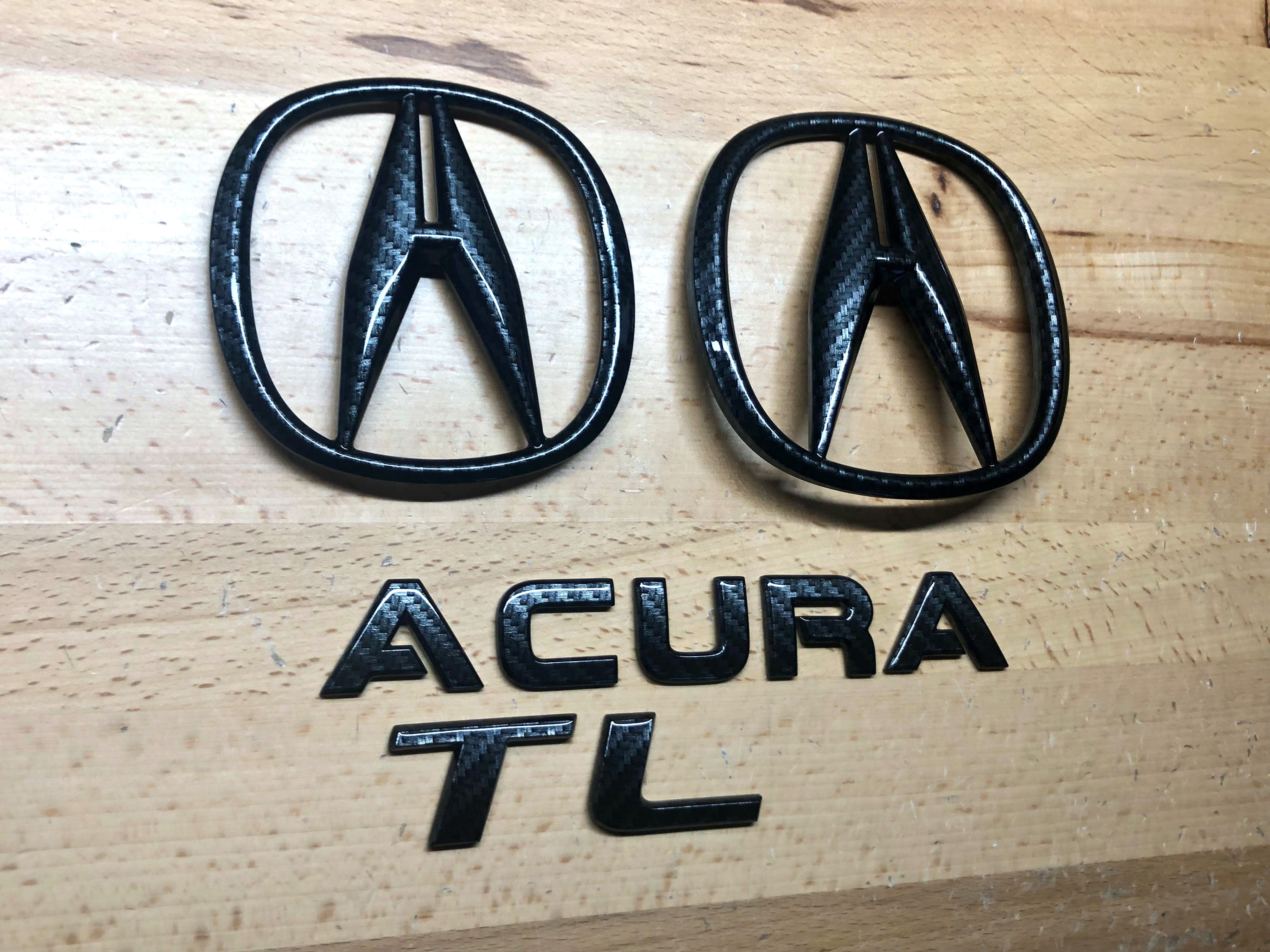 Acura TL Carbon Fiber Effect Emblem Set 2009-2014 – Deep Blue Chrome