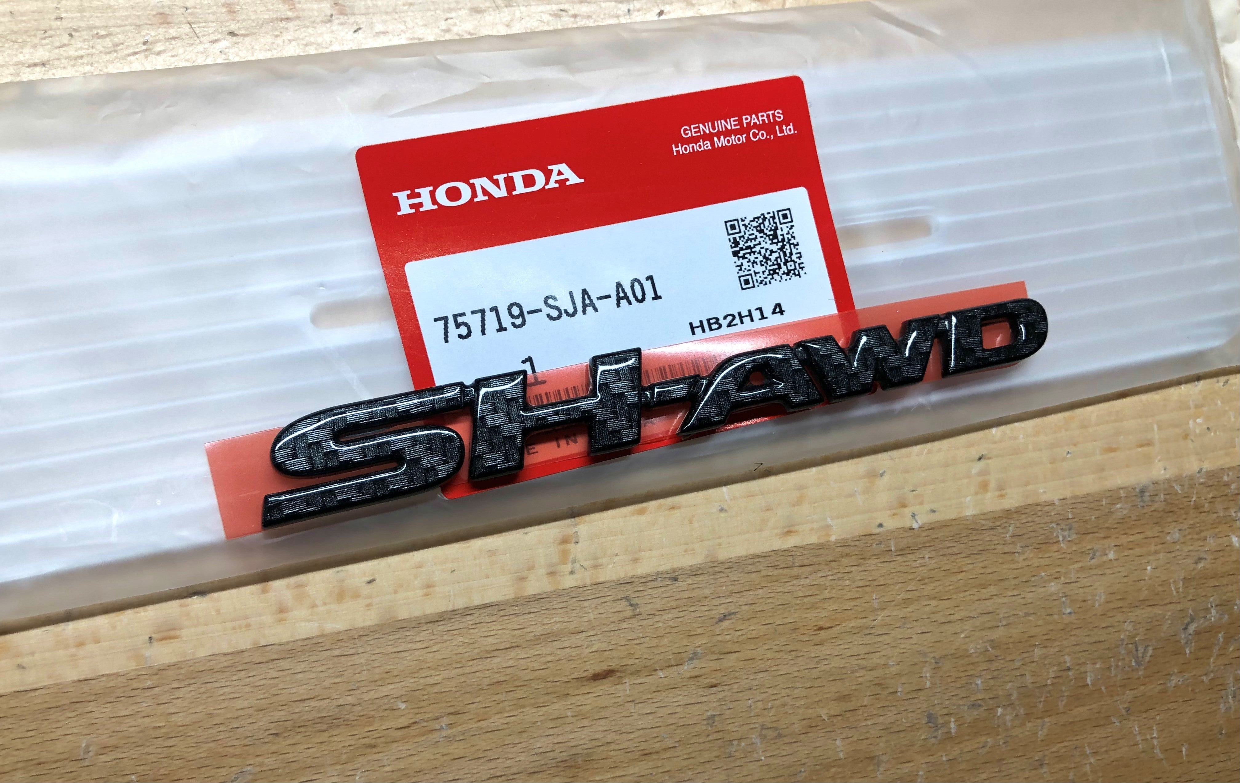 Acura SH-AWD Black Carbon Fiber Emblem OEM – Deep Blue Chrome