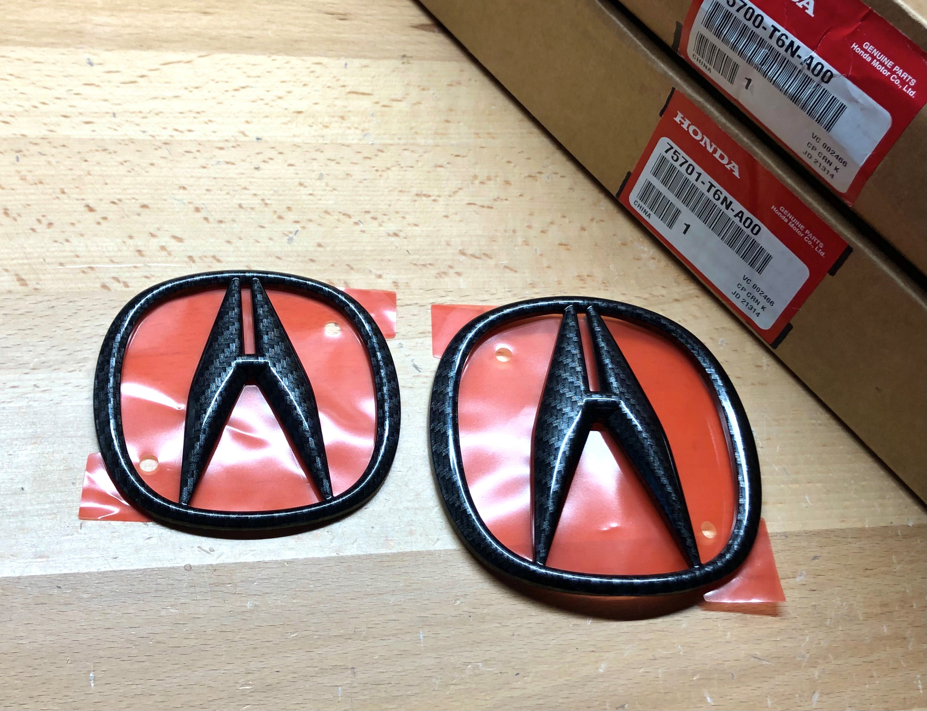 Acura NSX 17-21 Black Carbon Fiber Emblem Set Genuine OEM – Deep
