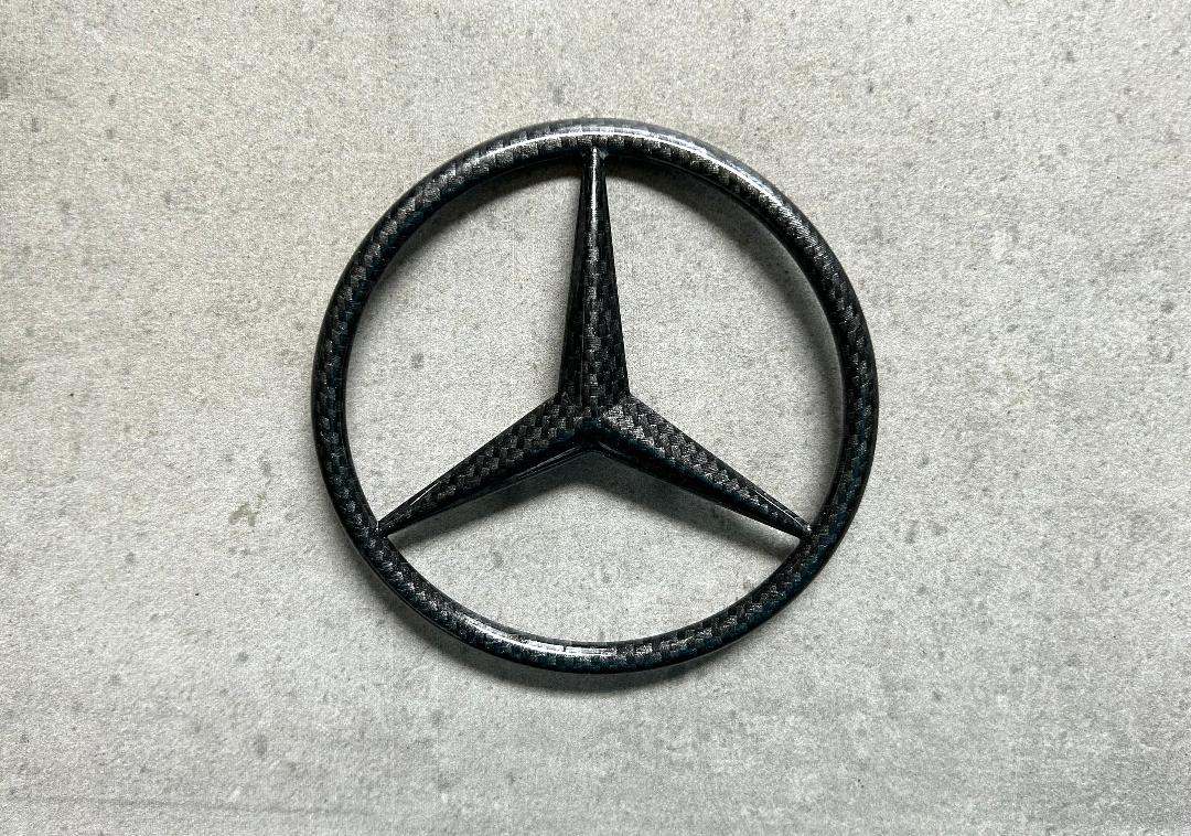 Mercedes 560SL 86-89 Black Carbon Fiber Rear Star Emblem OEM