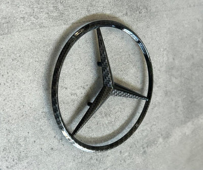 Mercedes W126 1960-1993 Black Carbon Fiber Rear OEM Star Emblem