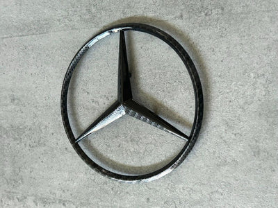 Mercedes W126 1960-1993 Black Carbon Fiber Rear OEM Star Emblem