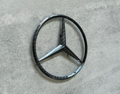 Mercedes W126 1960-1993 Black Carbon Fiber Rear OEM Star Emblem