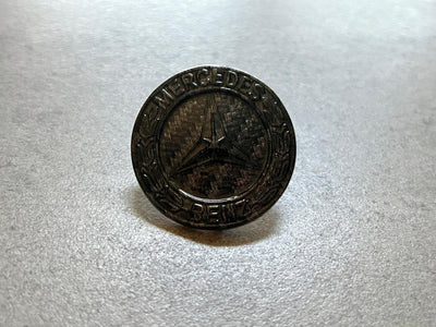 Mercedes W126 Black Carbon Fiber Grille Star OEM Emblem