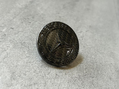 Mercedes W126 Black Carbon Fiber Grille Star OEM Emblem