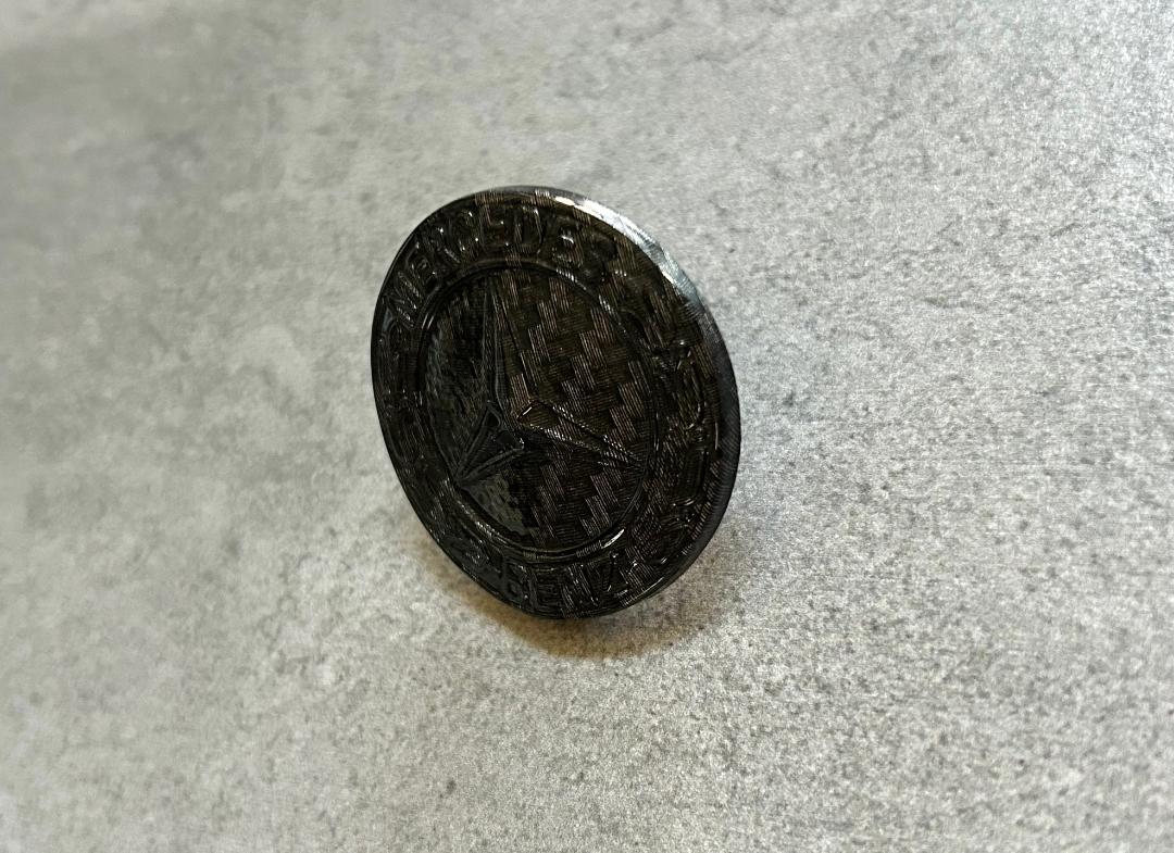 Mercedes W126 Black Carbon Fiber Grille Star OEM Emblem