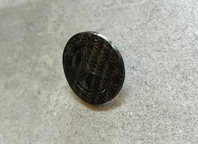 Mercedes W126 Black Carbon Fiber Grille Star OEM Emblem