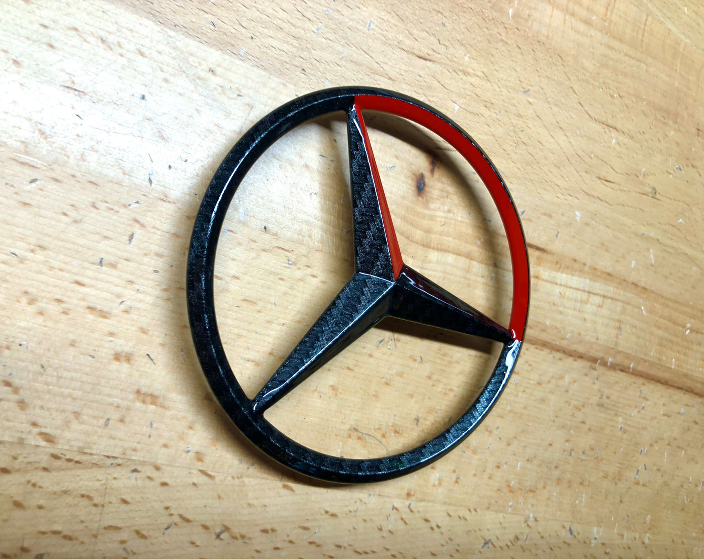 Mercedes GL ML Red & Black Carbon Effect Rear Star Emblem OEM W164