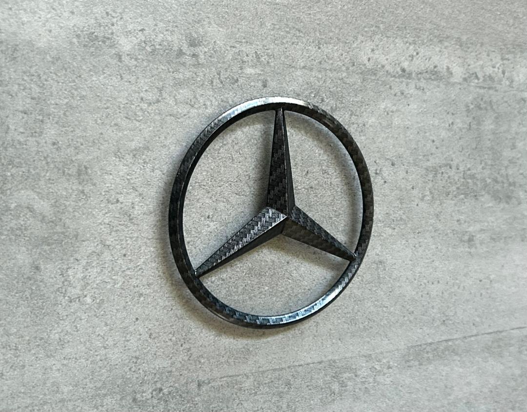 Mercedes GL ML Matte Carbon Fiber Rear Star Emblem OEM W164