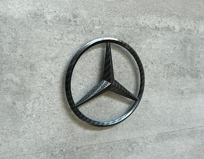 Mercedes GL ML Matte Carbon Fiber Rear Star Emblem OEM W164