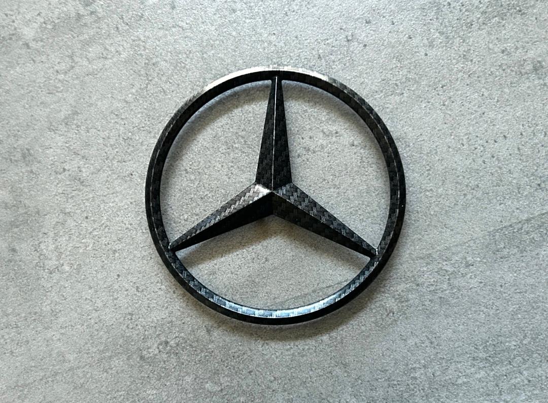 Mercedes GL ML Matte Carbon Fiber Rear Star Emblem OEM W164