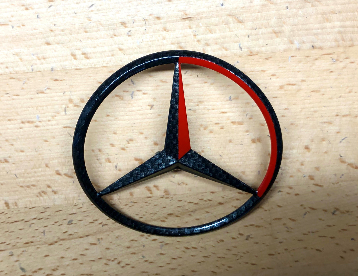 Mercedes C43 AMG 1998-2000 Red & Carbon Fiber Rear Star Emblem OEM W202