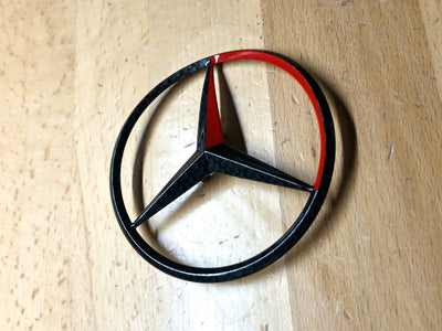 Mercedes C43 AMG 1998-2000 Red & Carbon Fiber Rear Star Emblem OEM W202