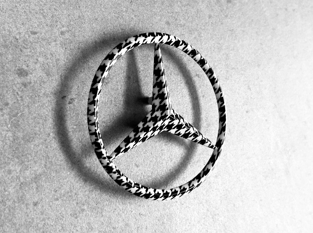 Mercedes C-Class Sedan W203 Houndstooth or Carbon Rear Star Emblem
