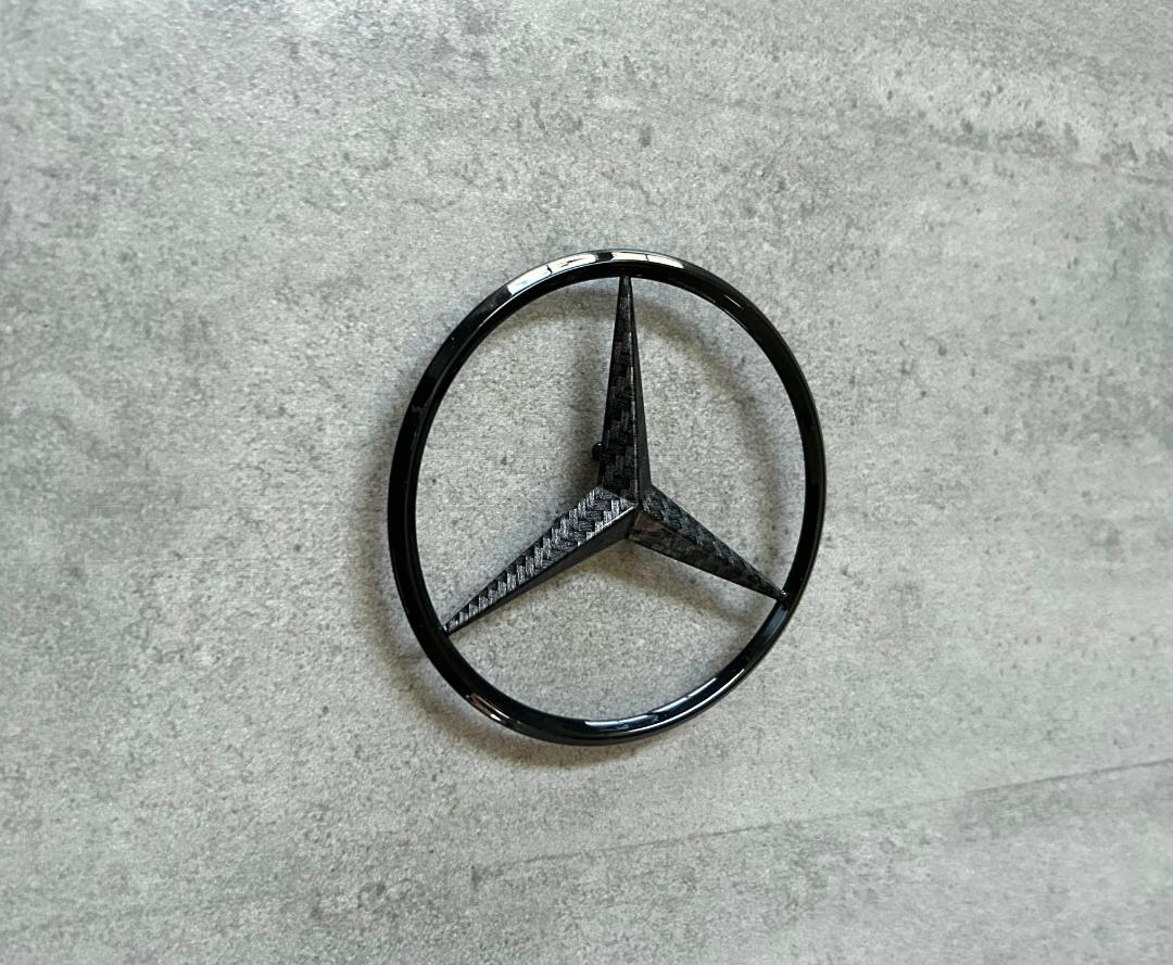 Mercedes R129 Carbon Fiber & Black Rear Star Emblem OEM SL500