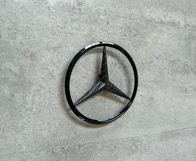 Mercedes R129 Carbon Fiber & Black Rear Star Emblem OEM SL500