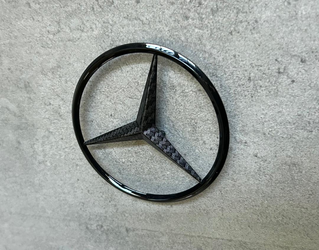 Mercedes R129 Carbon Fiber & Black Rear Star Emblem OEM SL500