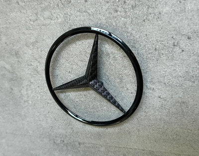 Mercedes R129 Carbon Fiber & Black Rear Star Emblem OEM SL500