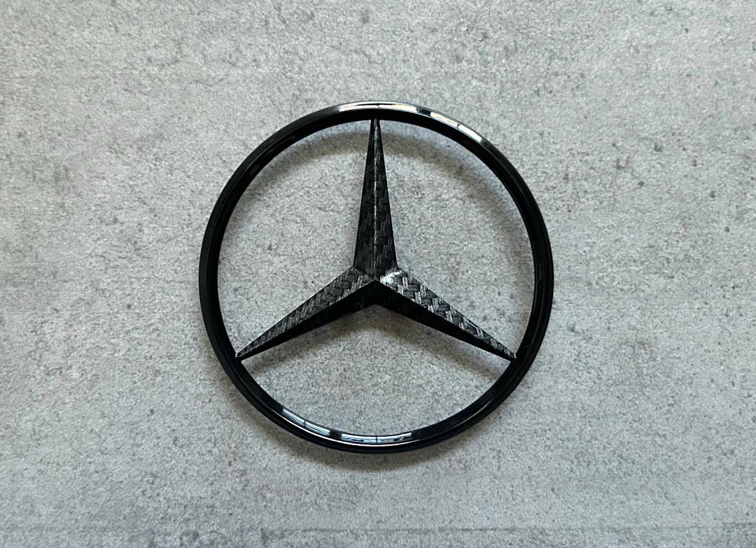 Mercedes R129 Carbon Fiber & Black Rear Star Emblem OEM SL500