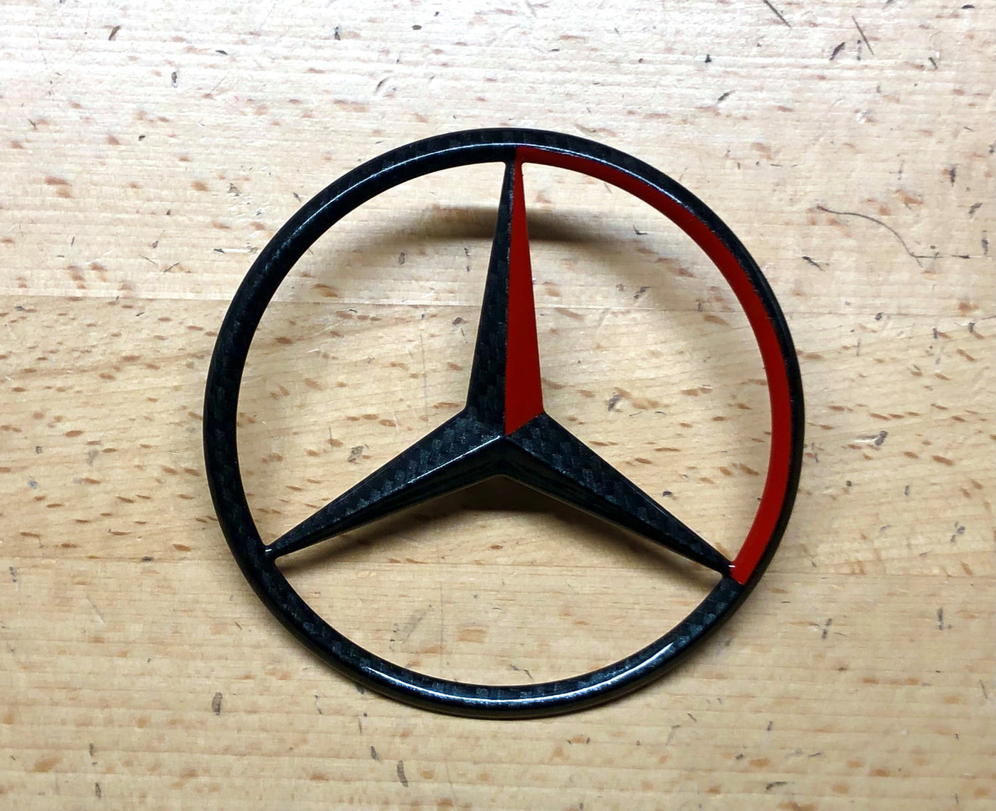 Mercedes R129 Red & Carbon Fiber Rear Star OEM W163 W202