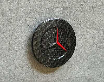 MB CLA GLA Carbon Fiber Front Bumper Emblem OEM Hood Star Badge