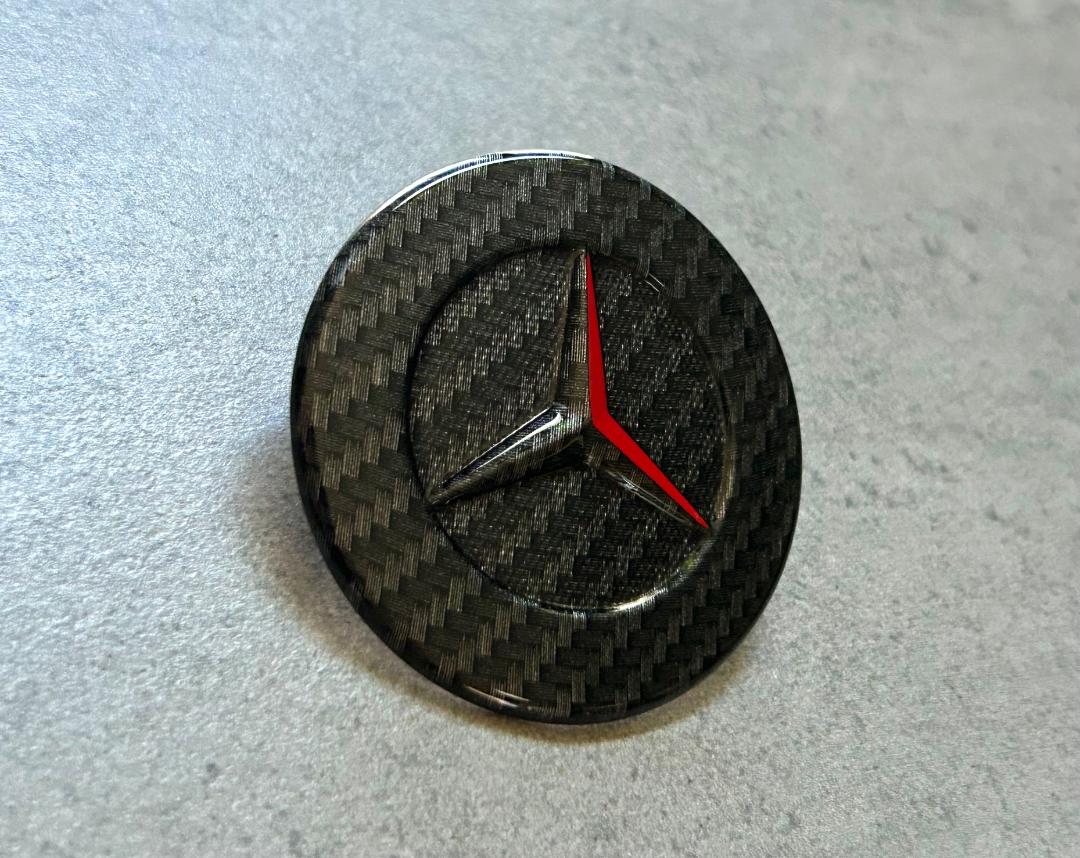 MB CLA GLA Carbon Fiber Front Bumper Emblem OEM Hood Star Badge