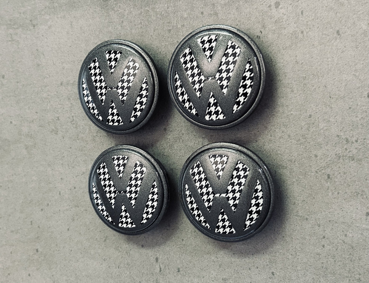 Volkswagen GTI Houndstooth Wheel Center Cap Set x4 OEM