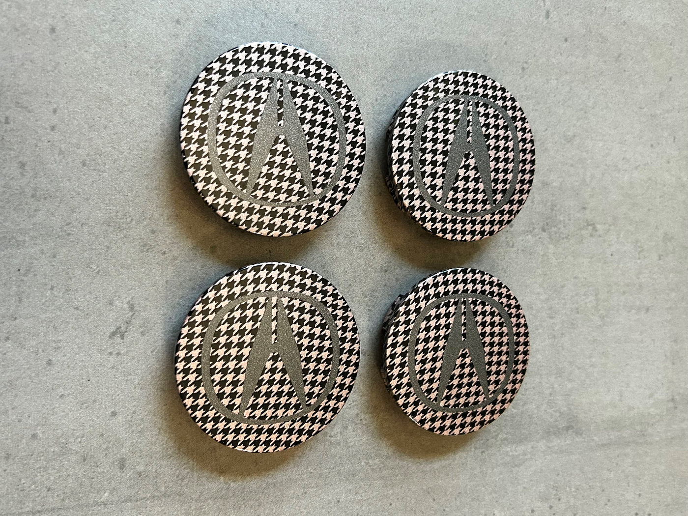 Acura TL Rose Gold Houndstooth Wheel Center Cap x4 Set OEM