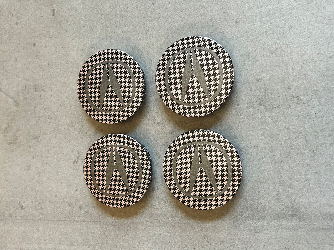 Acura TL Rose Gold Houndstooth Wheel Center Cap x4 Set OEM