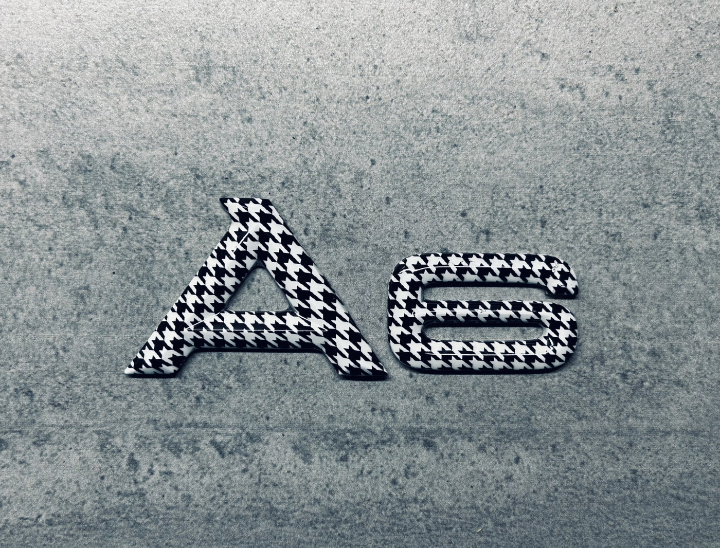 Audi A6 Houndstooth Pattern Retro Nameplate OEM