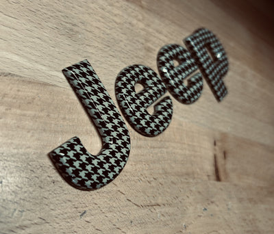 Jeep Grand Cherokee Tan Houndstooth Front Hood Emblem