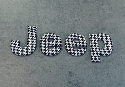 Jeep Black & White Houndstooth Hood Tailgate Emblem OEM