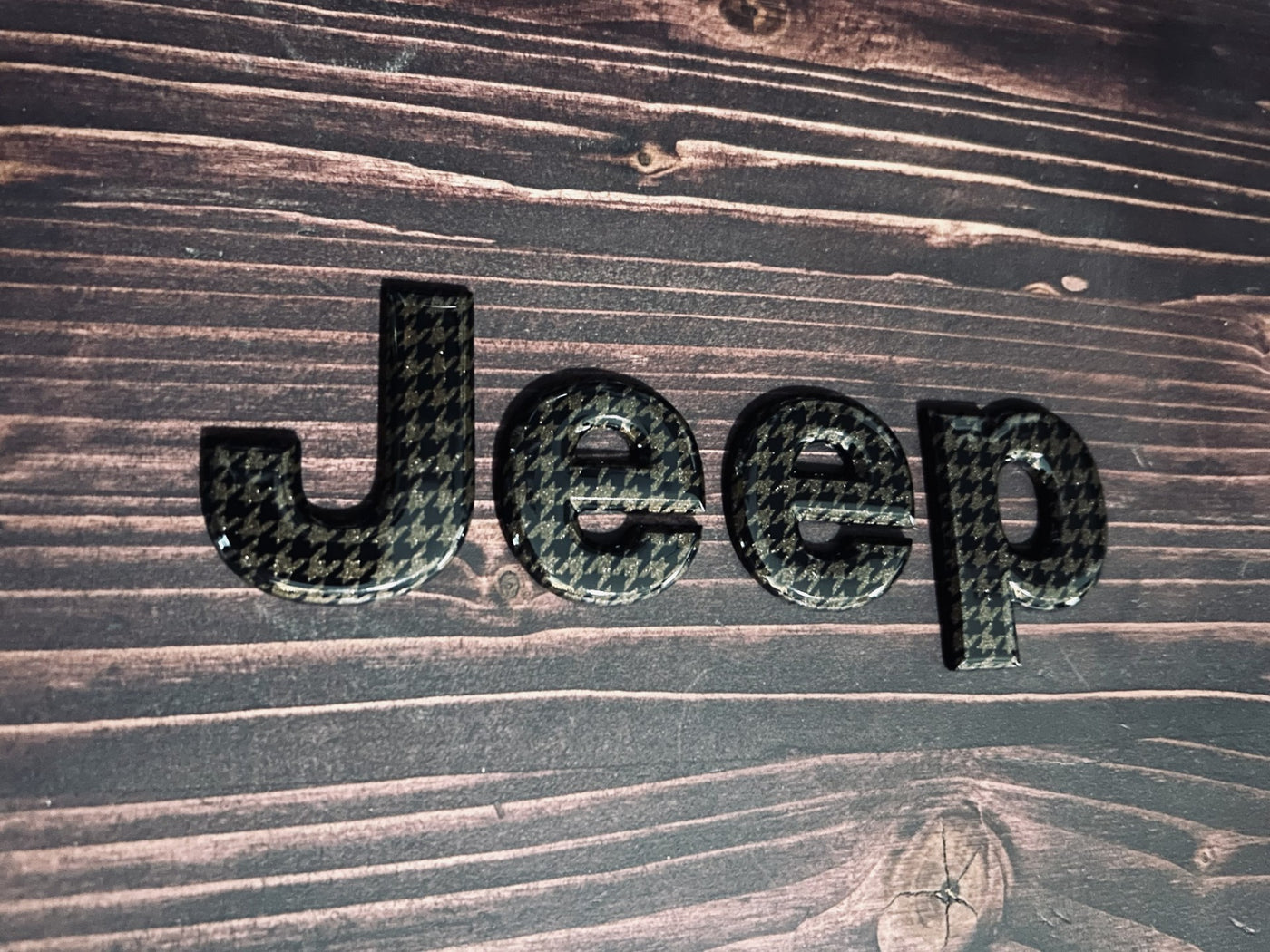 Jeep Dark Brown Houndstooth Hood Tailgate Emblem OEM