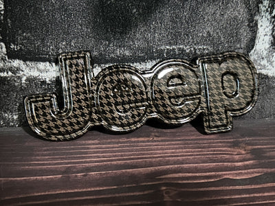 Jeep Cherokee Dark Brown Houndstooth Rear Tailgate Emblem