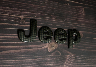 Jeep Cherokee Dark Brown Houndstooth Front Hood Emblem