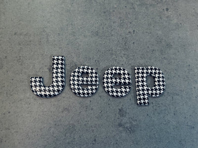 Jeep Wrangler Black & White Houndstooth Hood Emblem