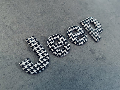 Jeep Wrangler Black & White Houndstooth Hood Emblem