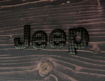 Jeep JK Wrangler Dark Brown Houndstooth Front Hood Emblem