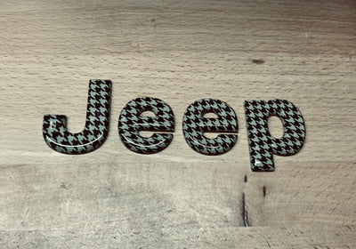 Jeep Wrangler Tan Houndstooth Front Hood Emblem