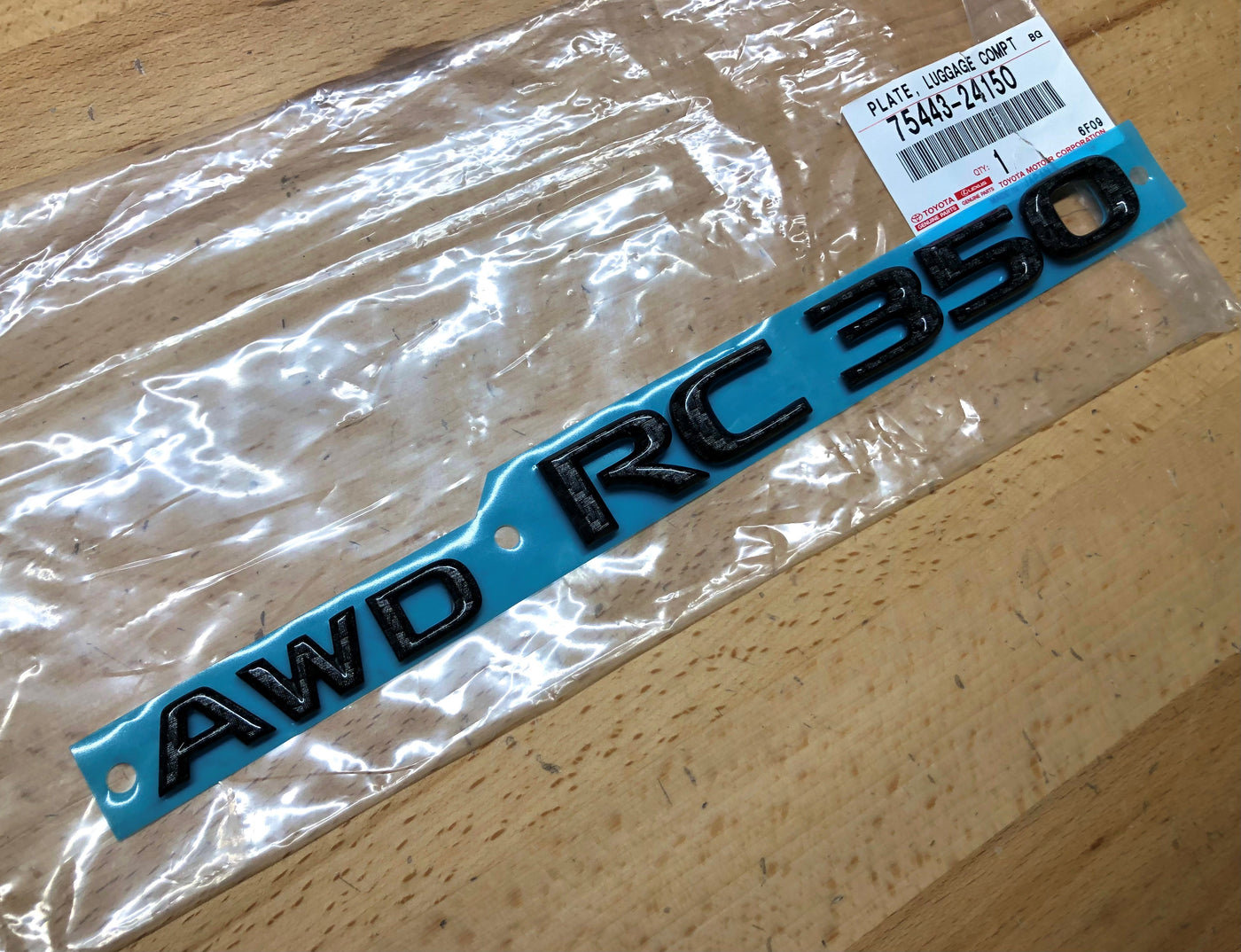 Lexus RC350 AWD Carbon Fiber Effect Nameplate