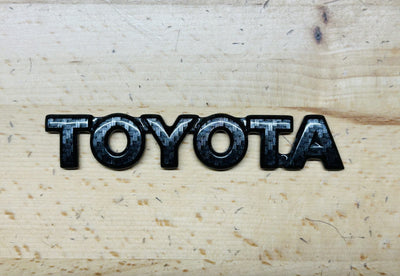 Toyota Black Carbon Fiber Effect Nameplate Trunk Emblem OEM