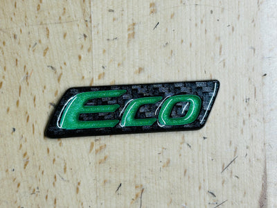 Toyota Eco Green & Carbon Rear Trunk Emblem OEM