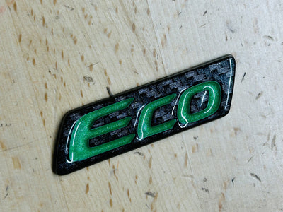 Toyota Eco Green & Carbon Rear Trunk Emblem OEM