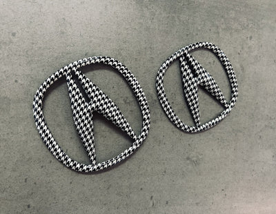 Acura NSX Black & White Houndstooth Emblem Set Genuine OEM