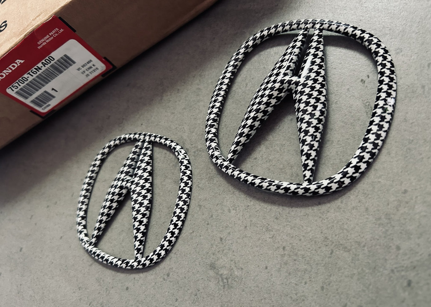 Acura NSX Black & White Houndstooth Emblem Set Genuine OEM