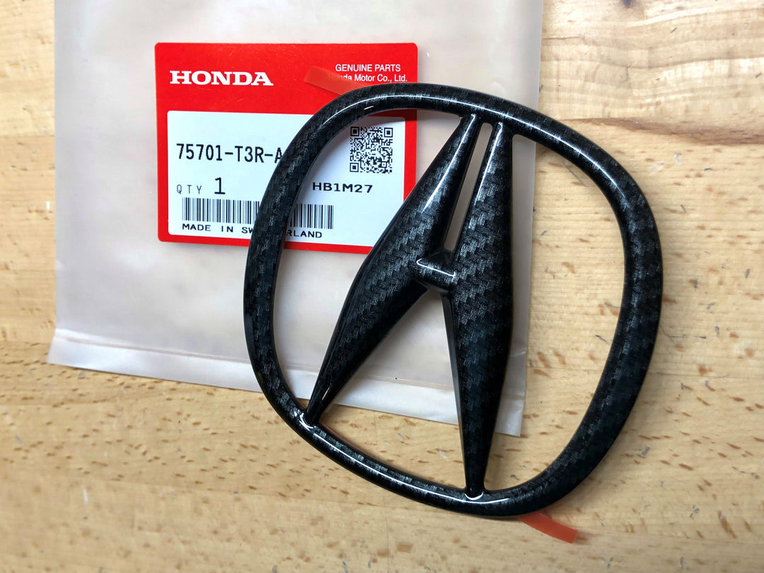 Acura ILX 19-21 Black Carbon Fiber Emblem Set x2 – Deep Blue Chrome