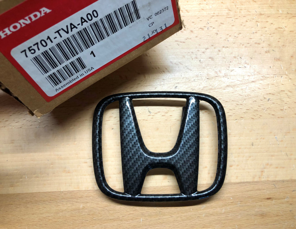 Honda Accord 18-22 Carbon Fiber Effect Rear Emblem – Deep Blue Chrome