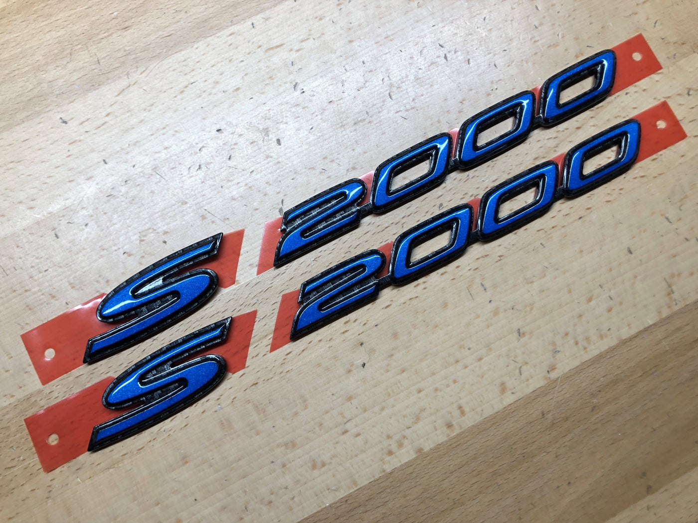 Honda S2000 Blue & Carbon Fiber Effect Side Nameplates AP1 AP2 CR