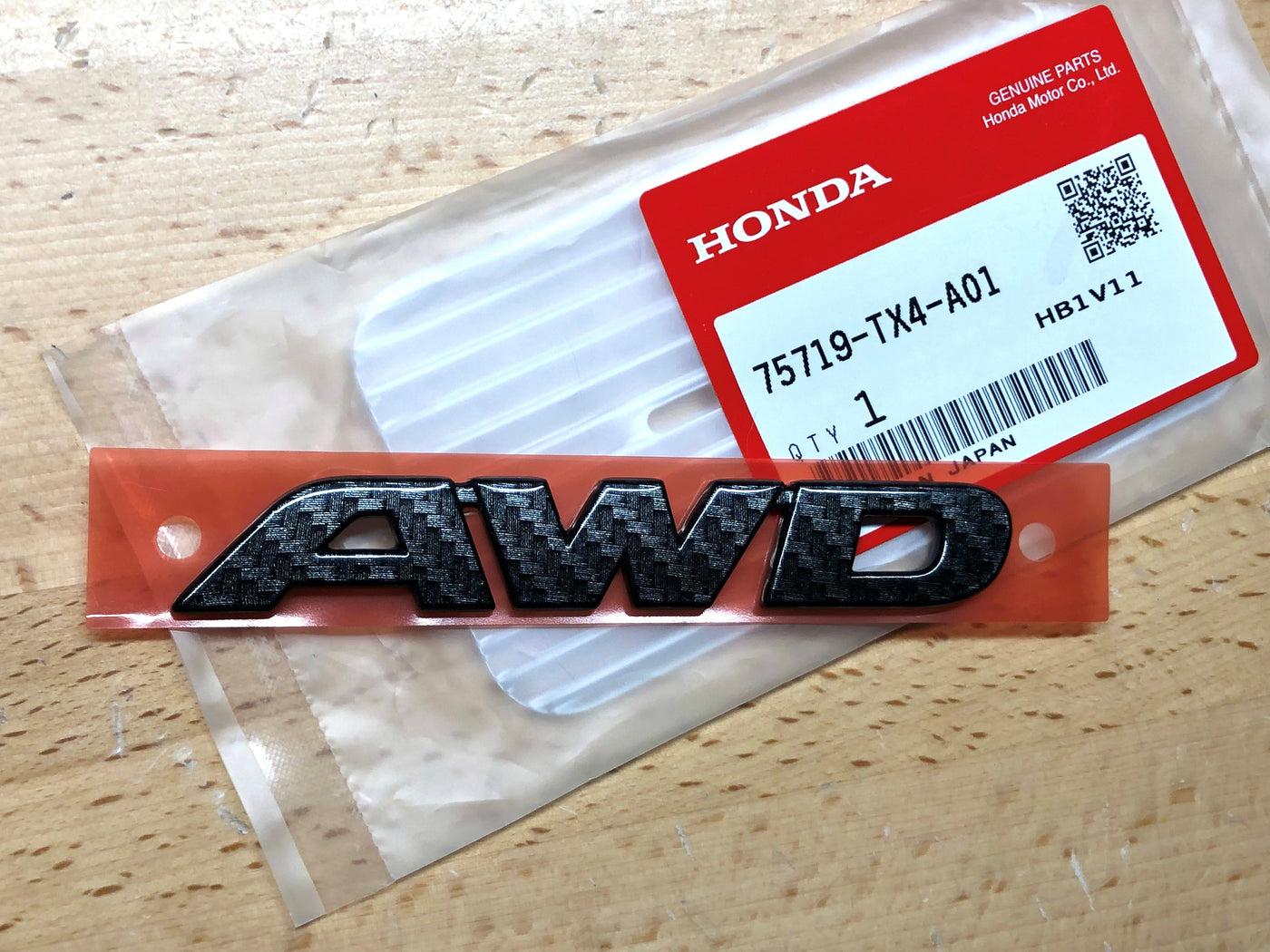 Acura RDX AWD Black Carbon Fiber Effect Nameplate OEM