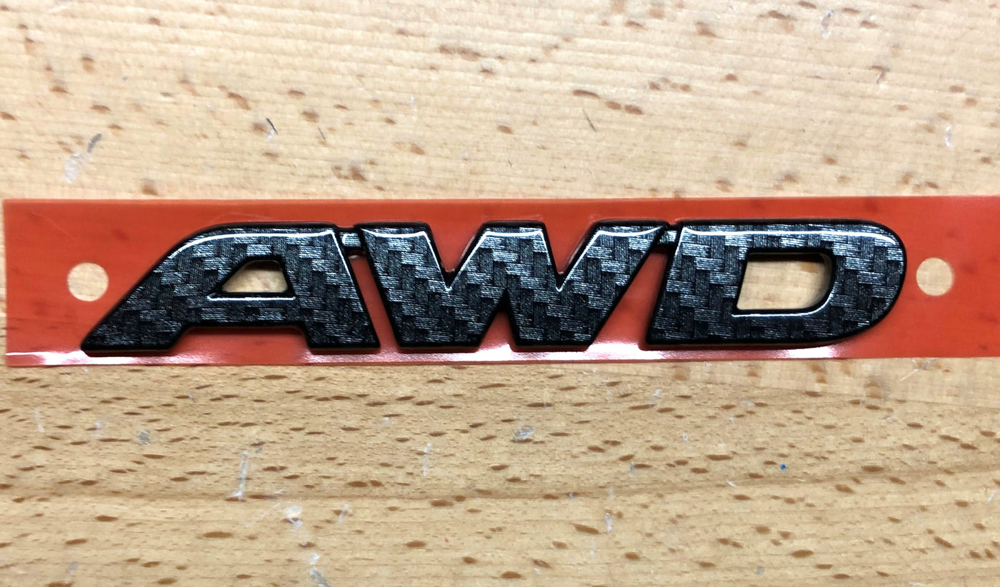 Acura RDX AWD Black Carbon Fiber Effect Nameplate OEM